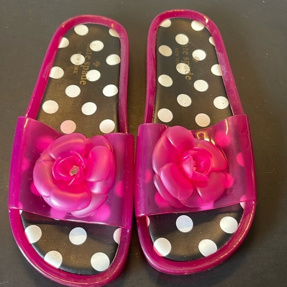 Kate Spade Slip On Pink & Polka Dot Jelly Sandals. Size 8. D3/A - Picture 1 of 8